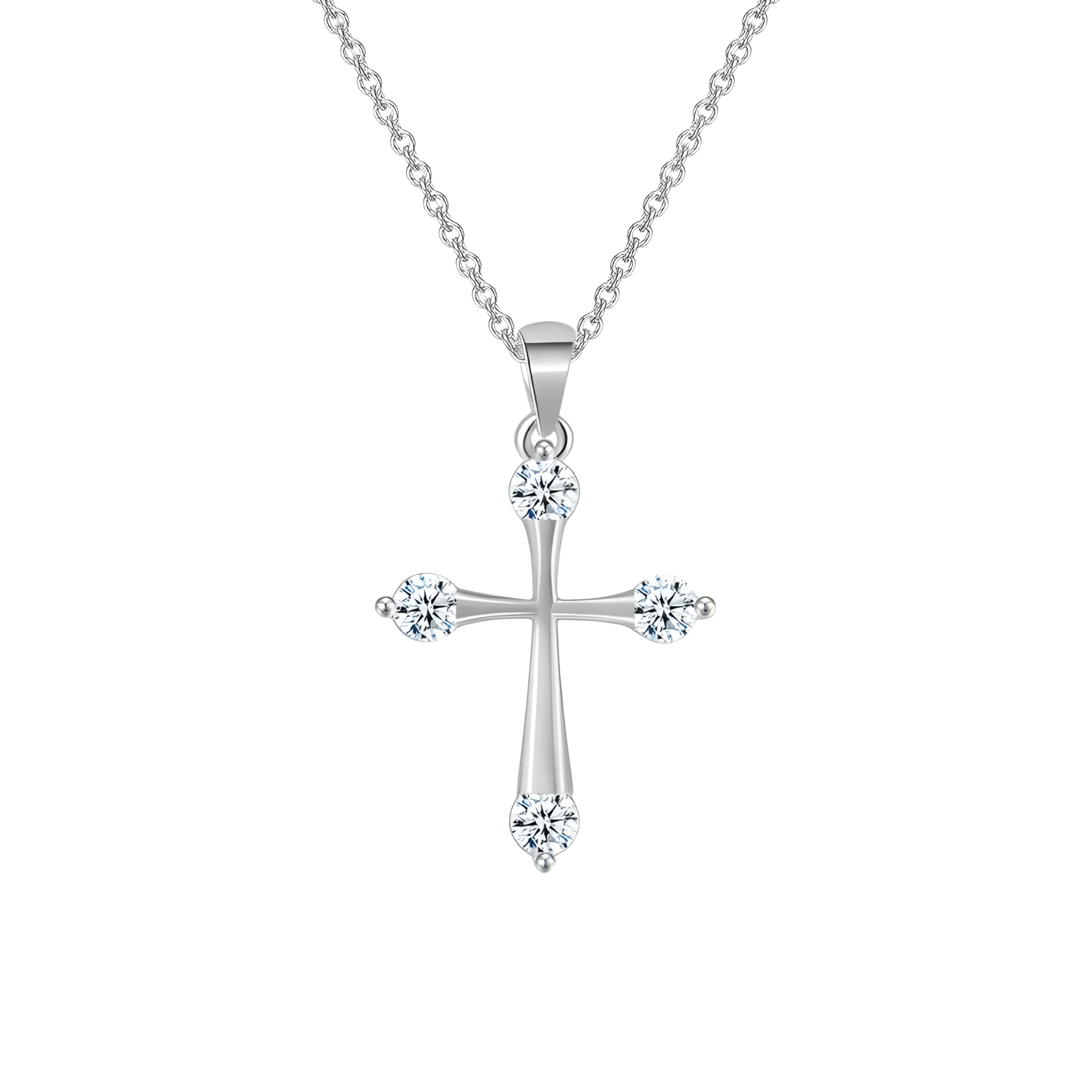 Elegante Silberne Kreuzkette