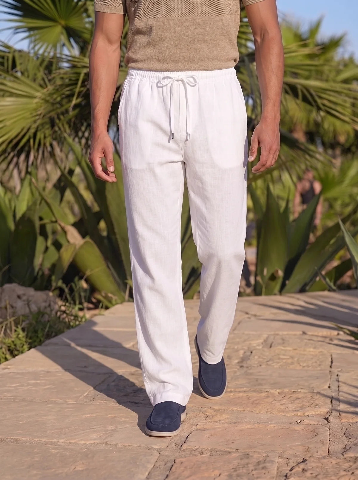 Leinen Hose Weiß
