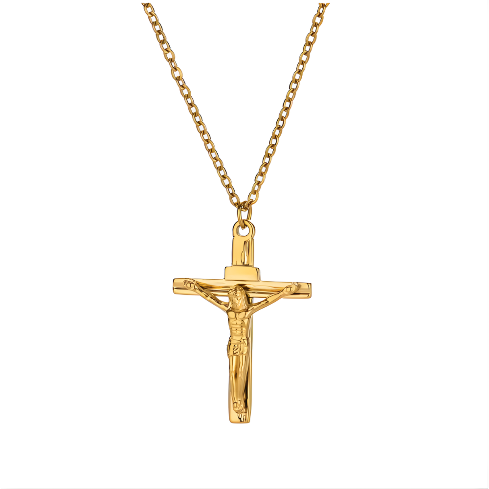 Goldene Jesus Kreuzkette