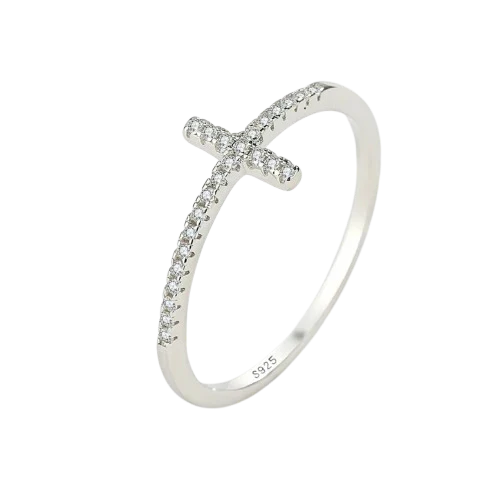 925 Silber Kreuz Ring