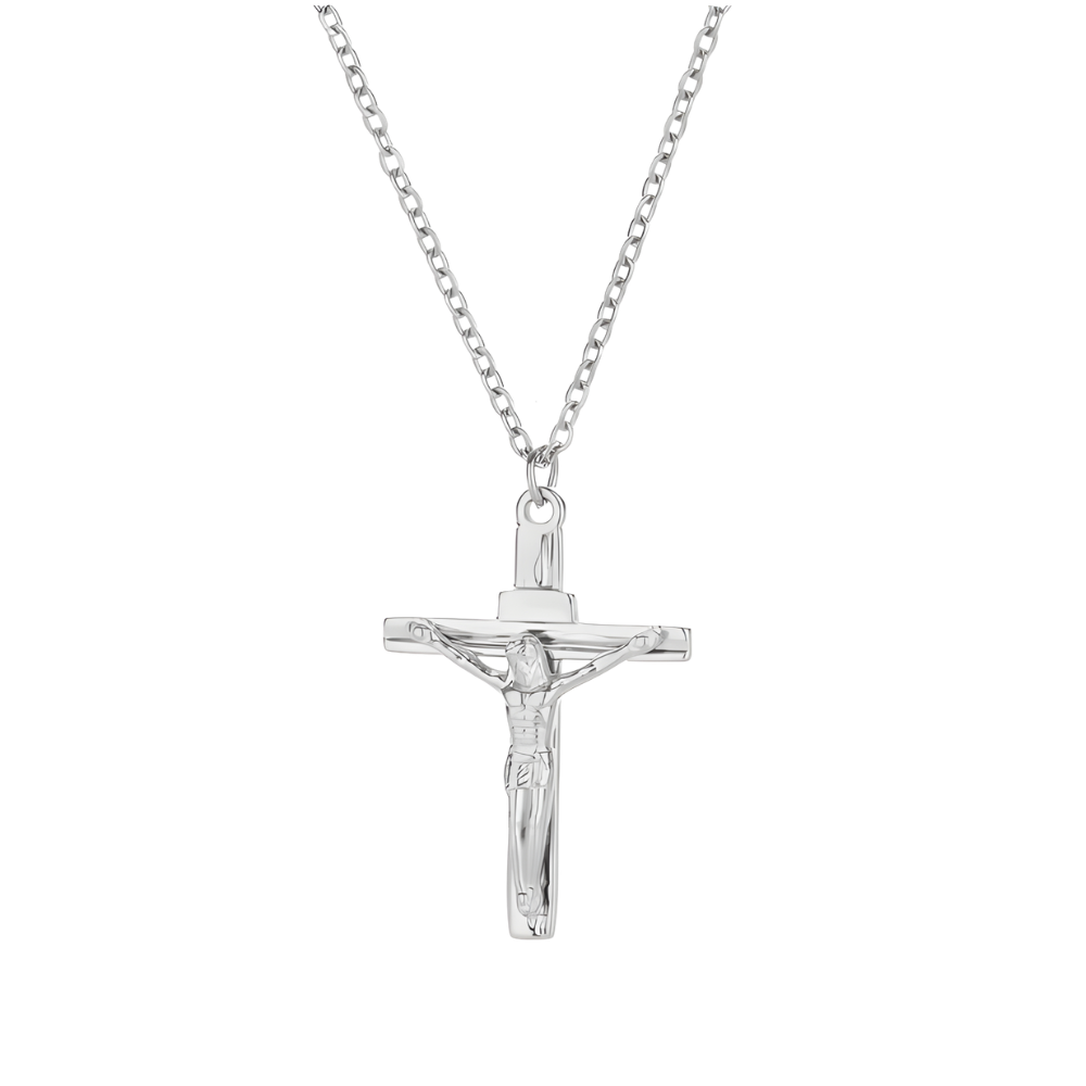 Silberne Jesus Kreuzkette
