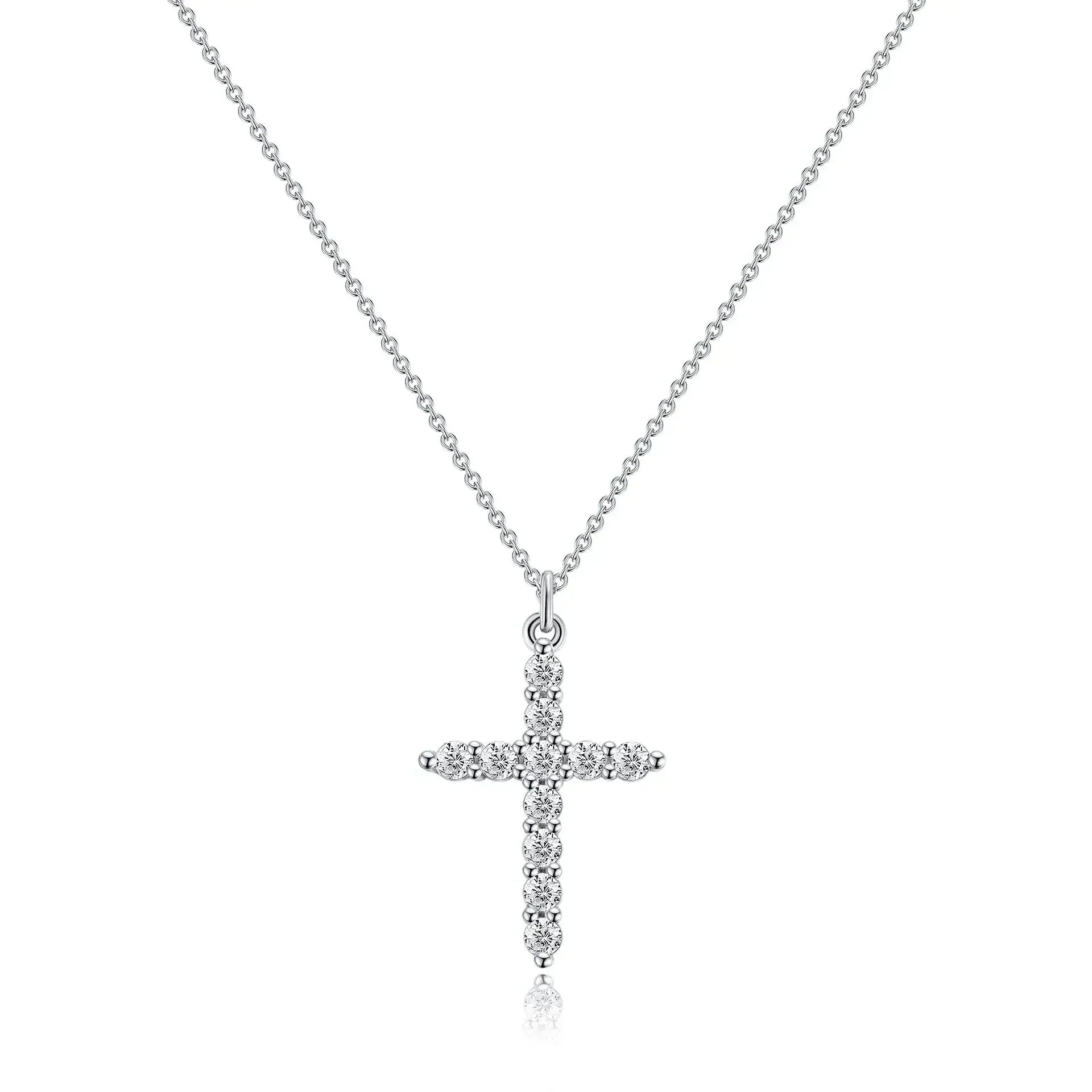 Elegante Silberne Kreuzkette